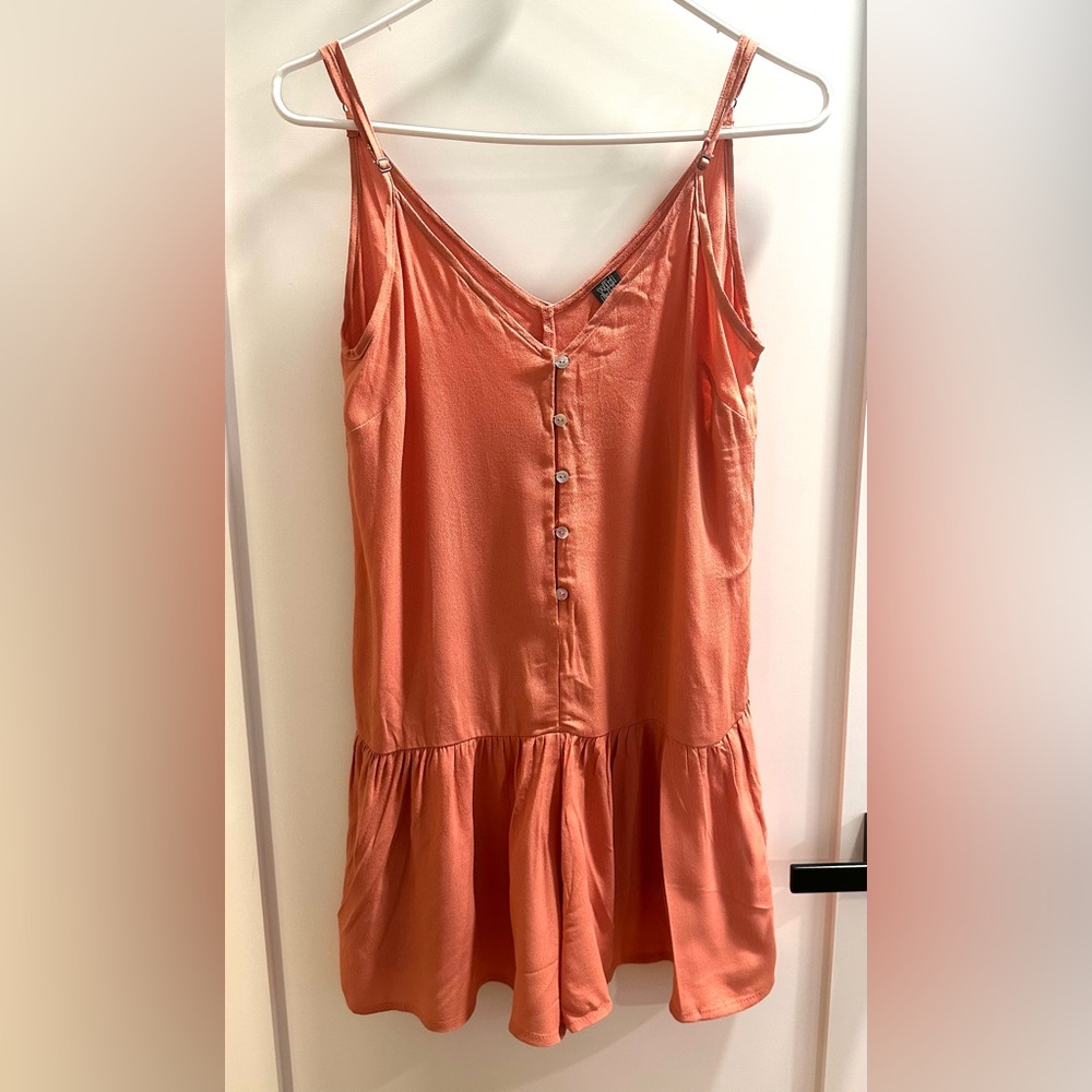 Orange sleeveless romper
